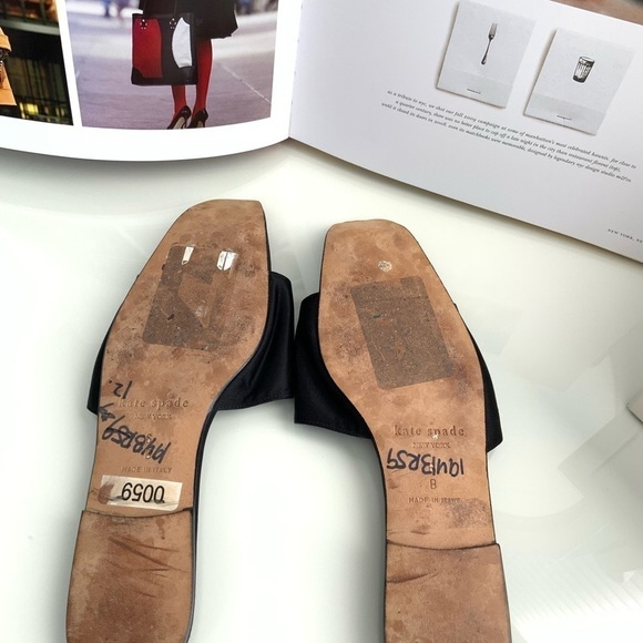 Kate Spade Black Satin & Leather Sandals - Picture 5 of 5